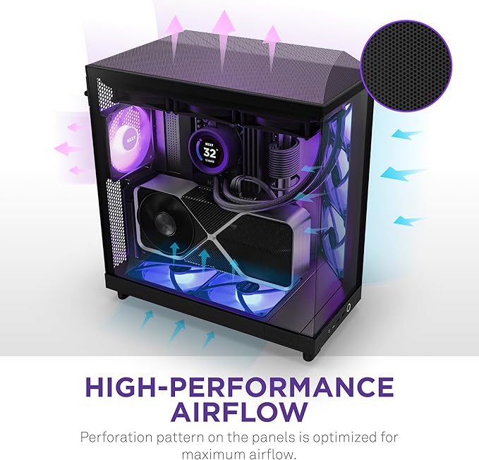 NZXT H6 Flow Compact Dual-Tower RGB Case Black NZXT H6 Flow Compact Dual-Tower RGB Case Black